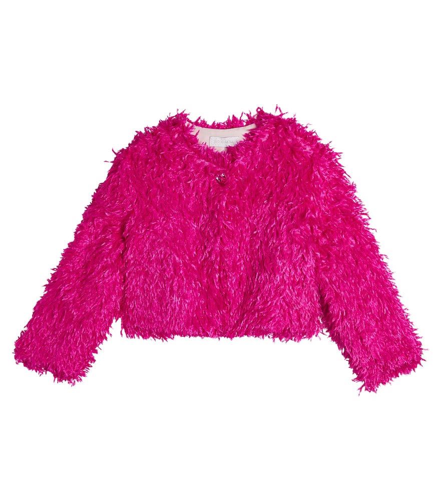 Monnalisa Faux feather jacket
