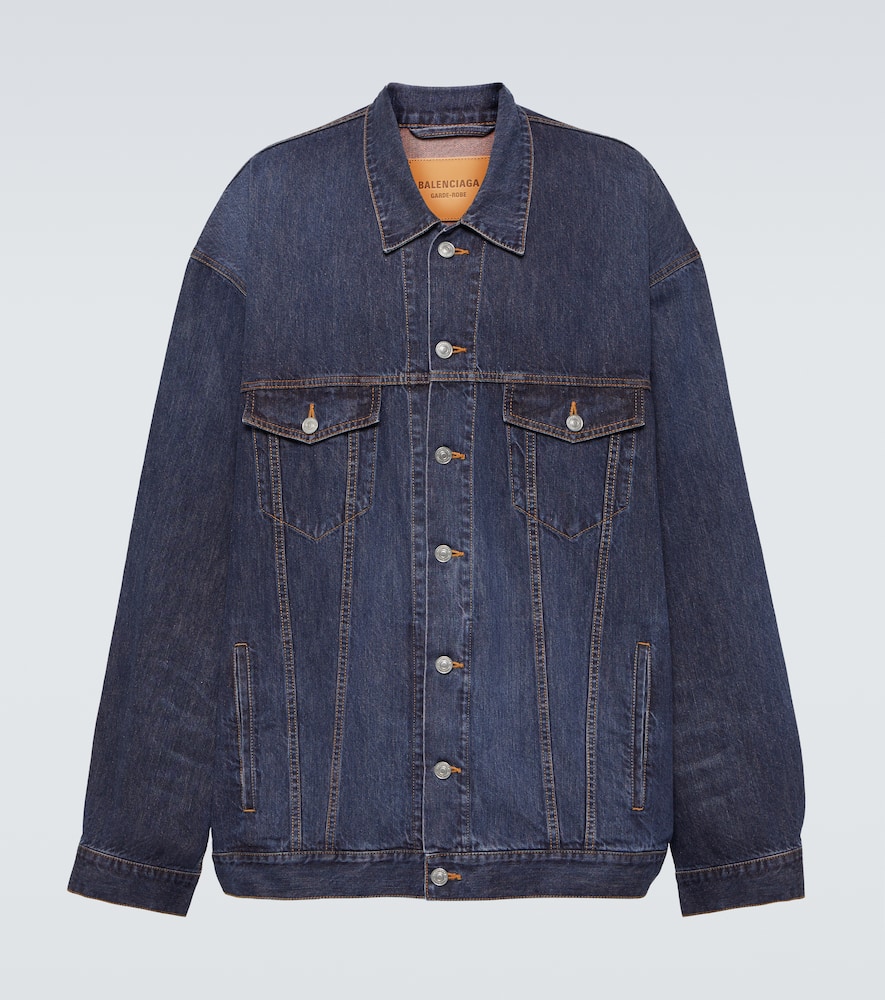 Oversized cotton and silk denim jacket