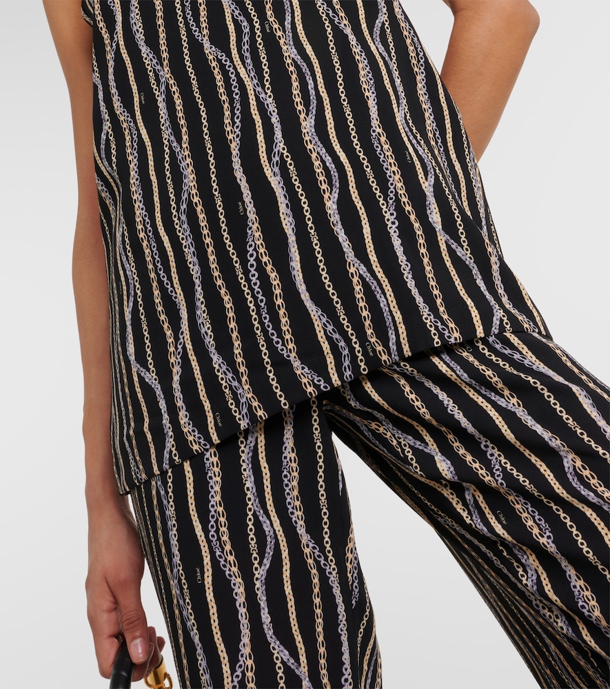 Chloe Chloe Printed Silk Tank Top 