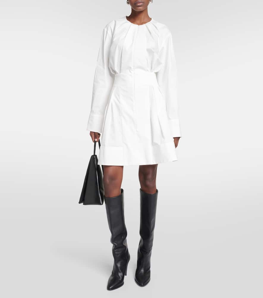 Proenza Schouler Eileen Pleated Poplin Minidress In White