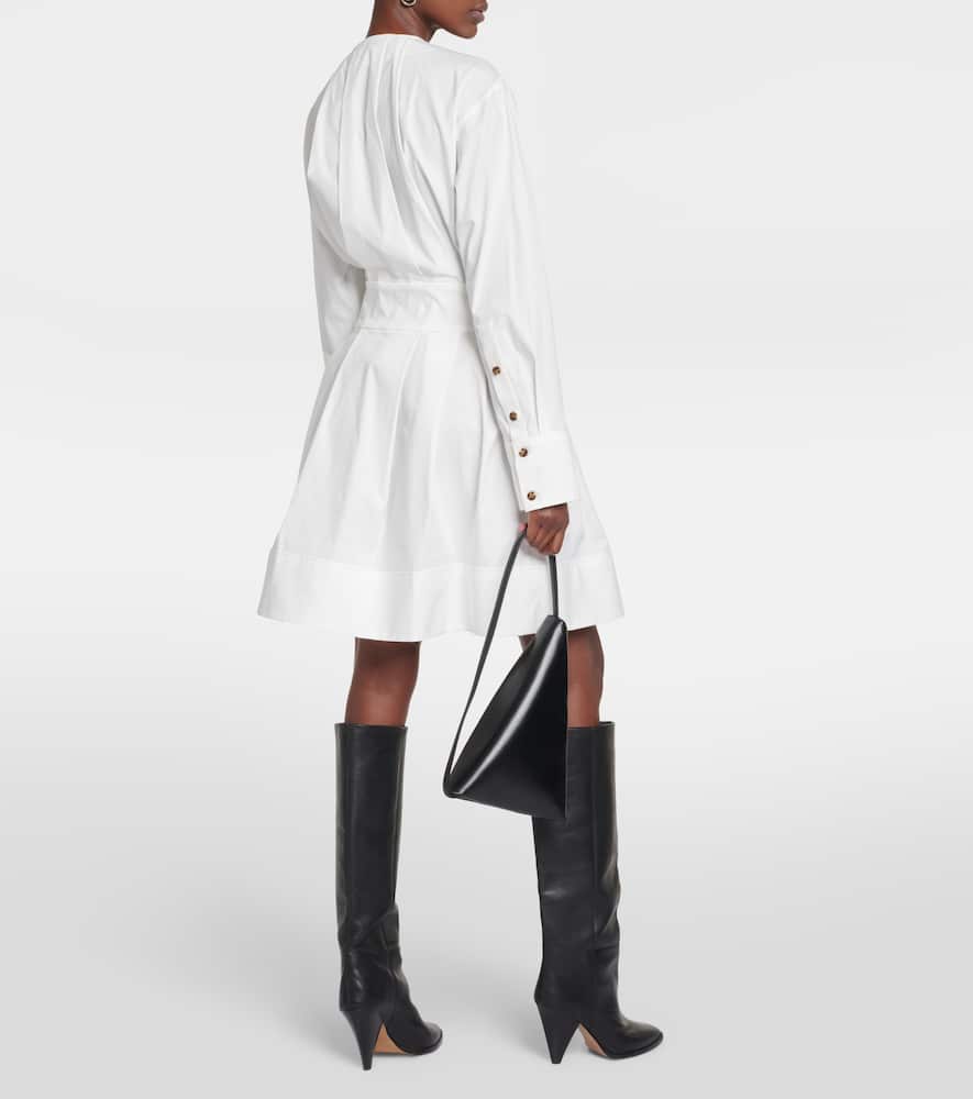Proenza Schouler Eileen Pleated Poplin Minidress In White