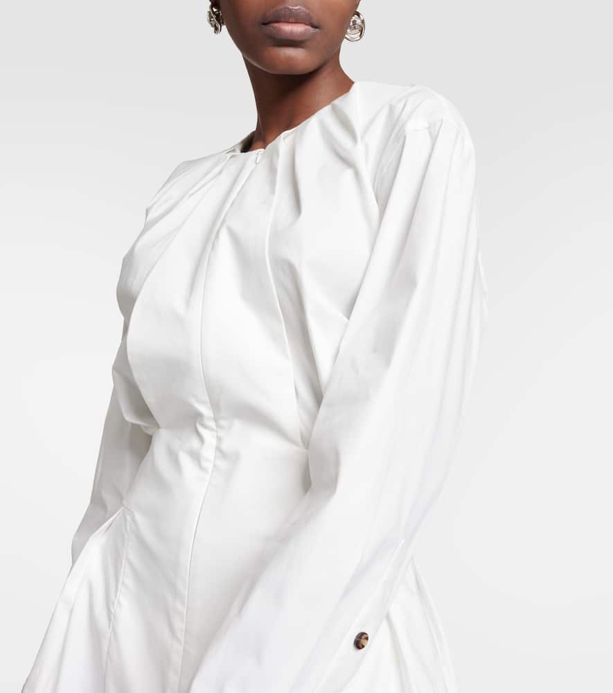 Proenza Schouler Eileen Pleated Poplin Minidress In White