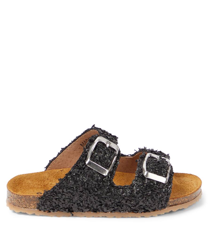 Shop Pèpè Fuffy Sandals In Black