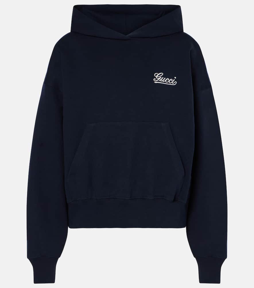 Logo cotton jersey hoodie