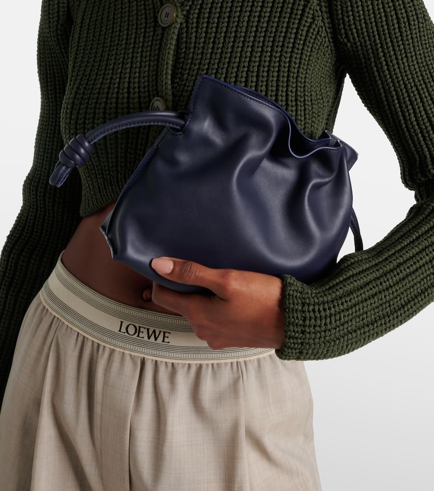 Shop Loewe Flamenco Mini Leather Clutch In Blue