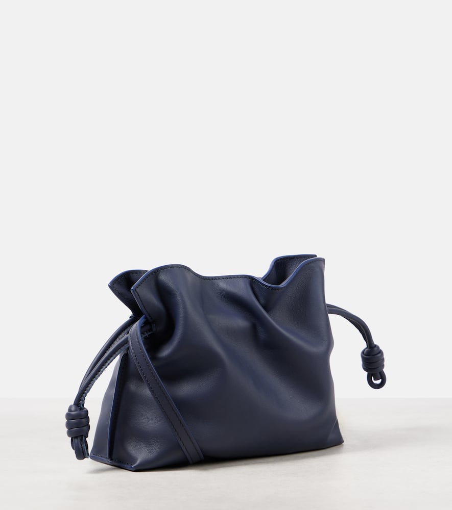 Shop Loewe Flamenco Mini Leather Clutch In Blue