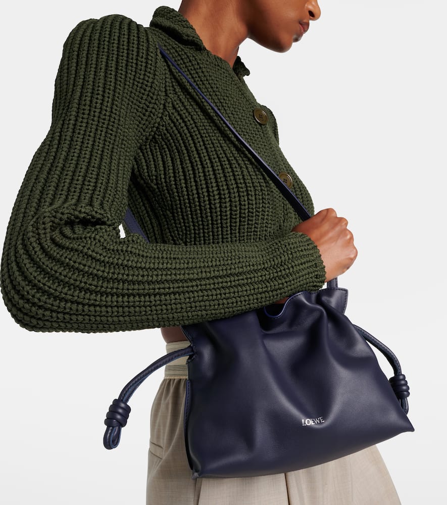 Loewe Flamenco Mini Python-embossed Clutch Bag In Blue