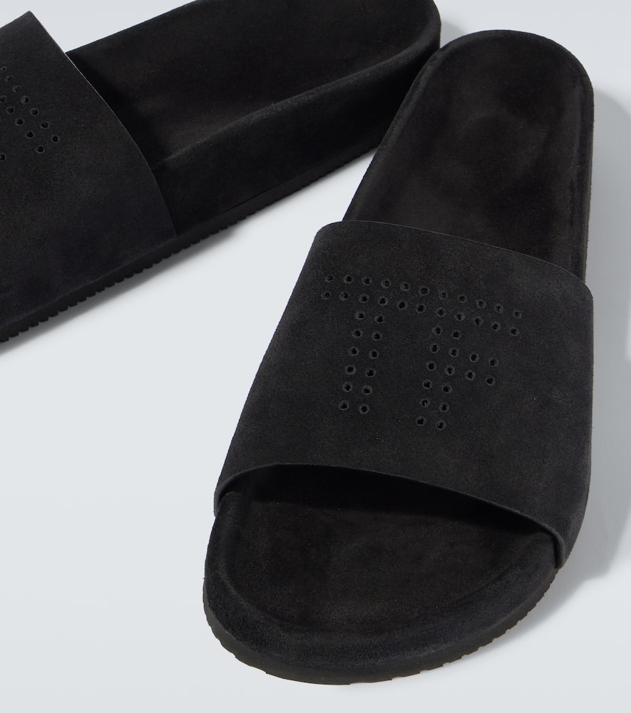 Tom Ford Harris Suede Slides In Black