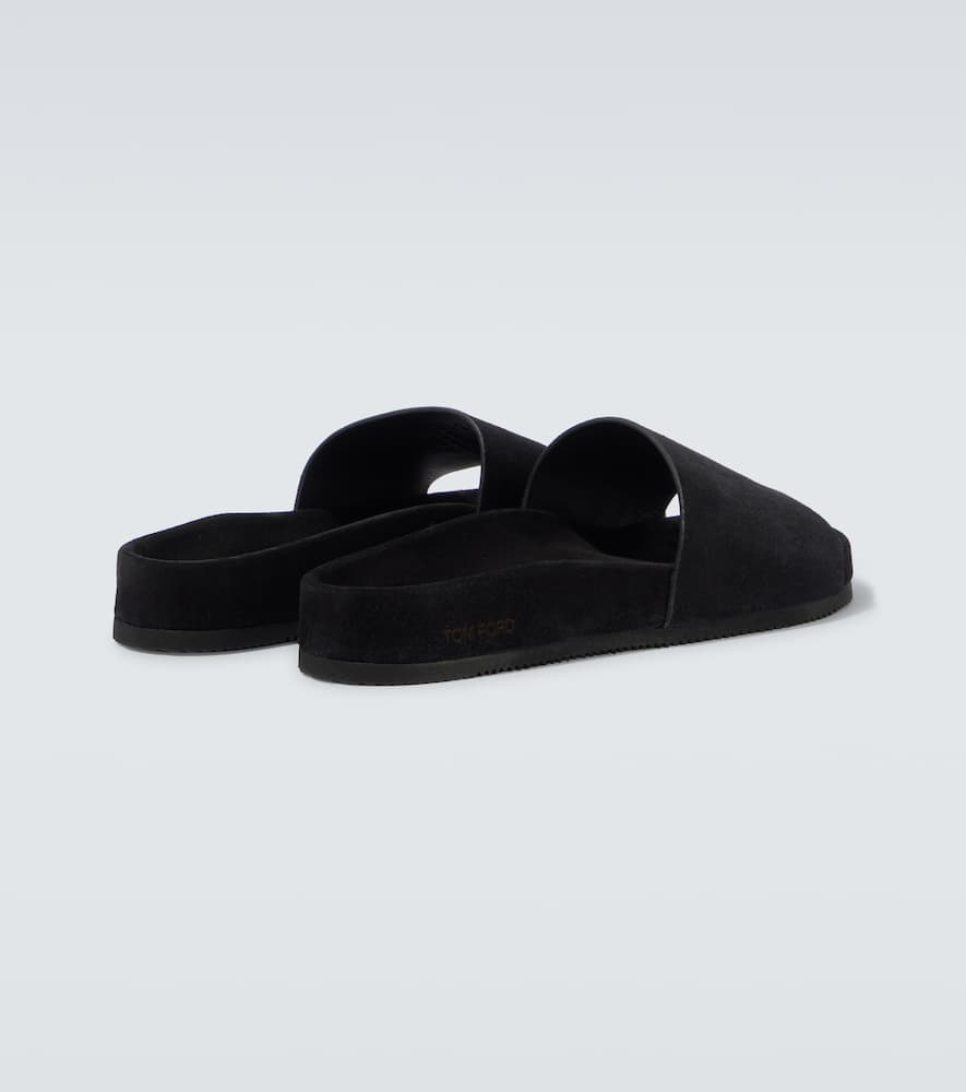 Tom Ford Harris Suede Slides In Black