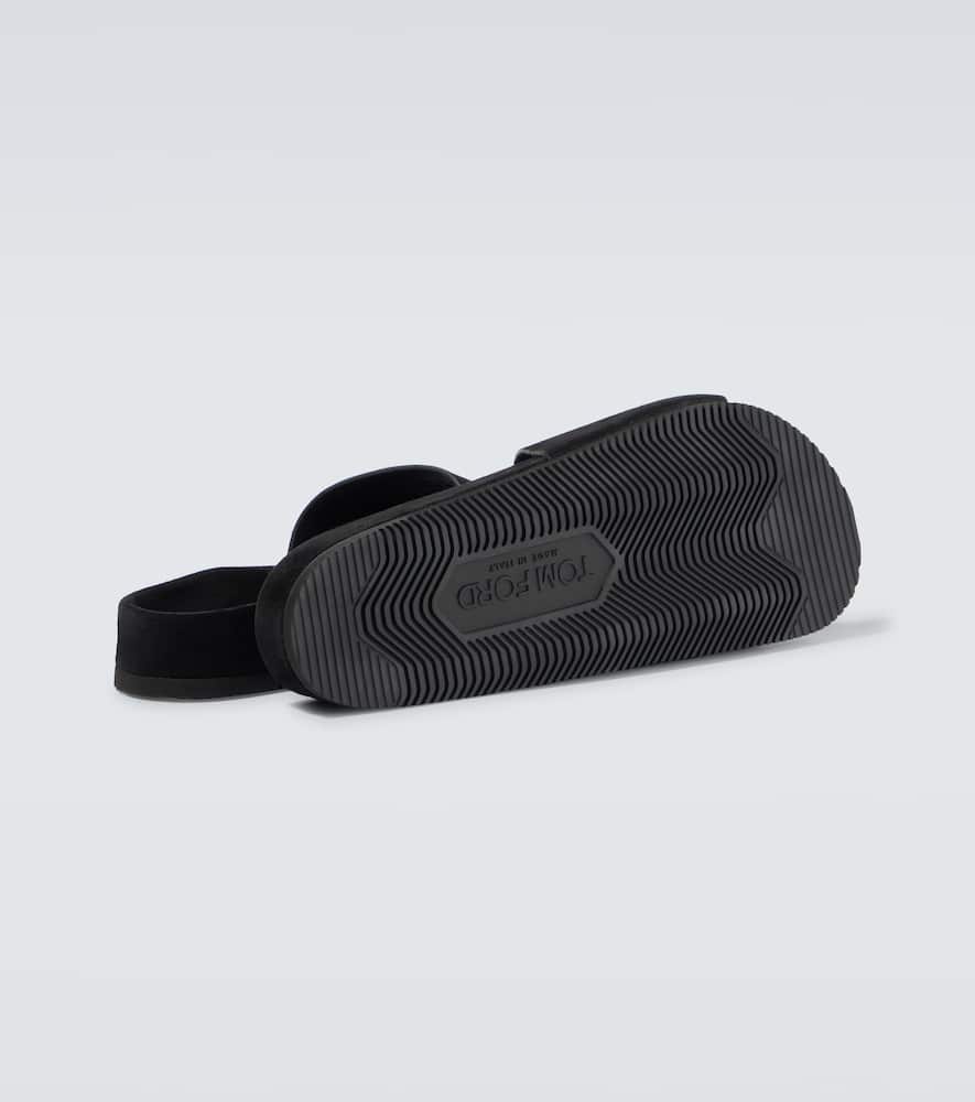 Tom Ford Harris Suede Slides In Black