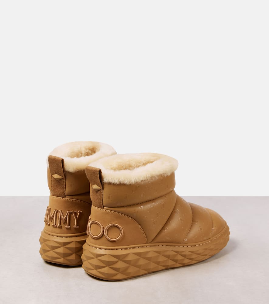 Jimmy Choo 30mm Xan Shearling Snow Boots In Camel