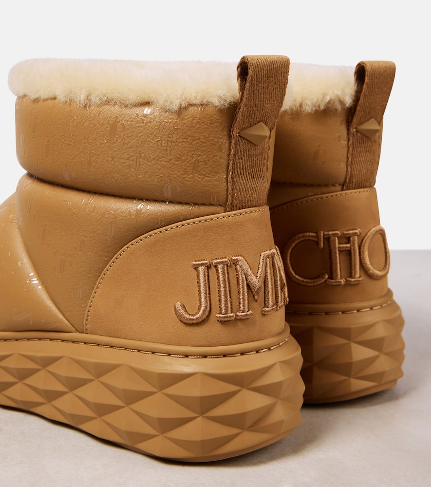 Jimmy Choo 30mm Xan Shearling Snow Boots In Camel