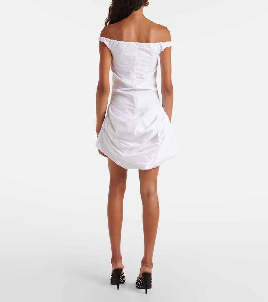 Magda Butrym Draped Cotton Mini Dress In White
