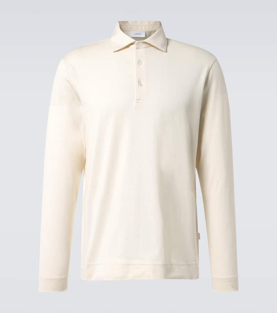 Lardini Cotton And Silk Polo Sweater In White