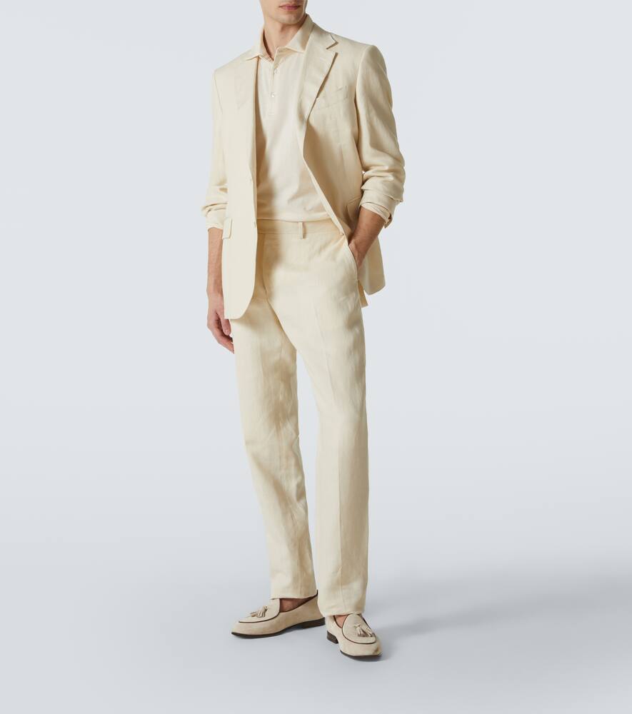 Lardini Cotton And Silk Polo Sweater In White