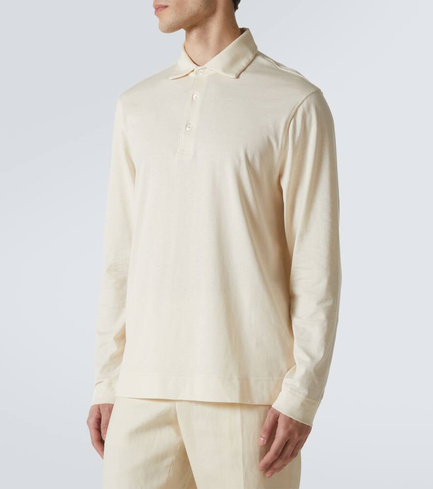 Lardini Cotton And Silk Polo Sweater In White