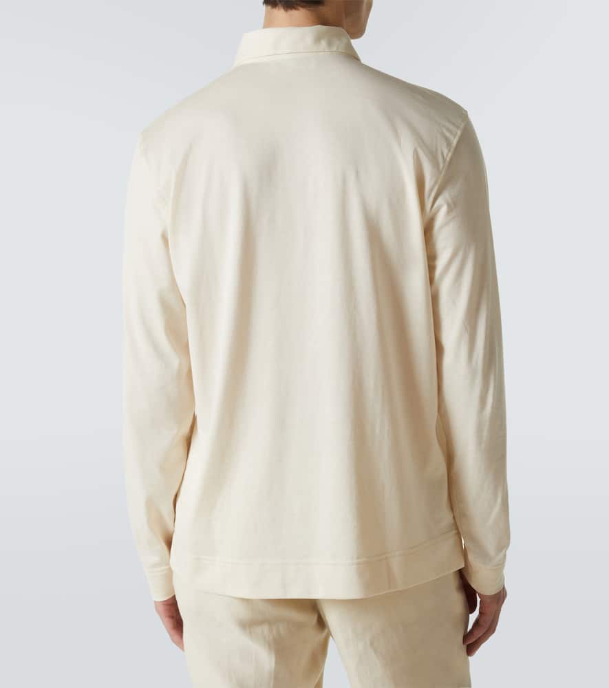 Lardini Cotton And Silk Polo Sweater In White