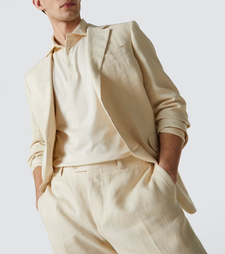 Lardini Cotton And Silk Polo Sweater In White