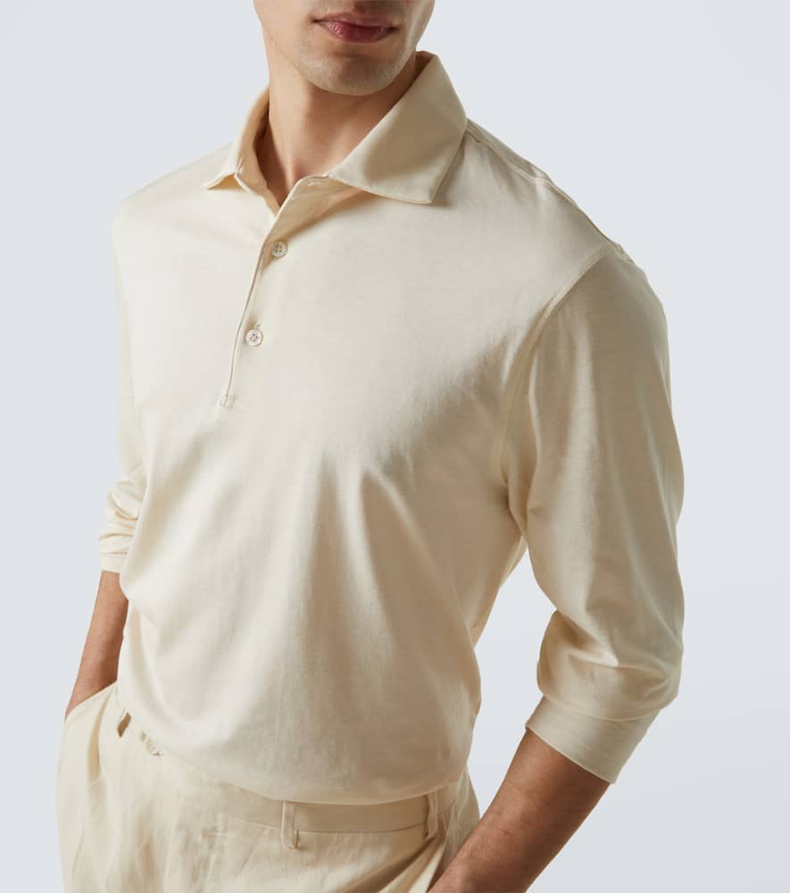 Lardini Cotton And Silk Polo Sweater In White