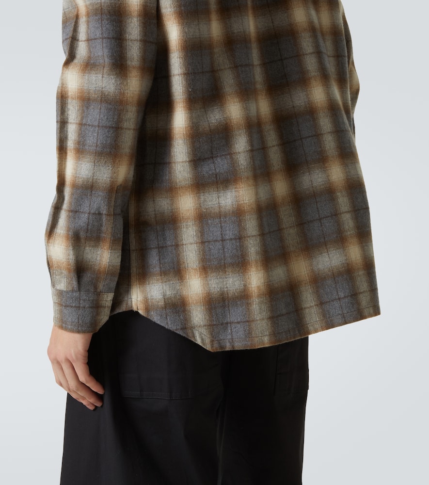 Rick Owens Plaid Cotton Shirt In Gray