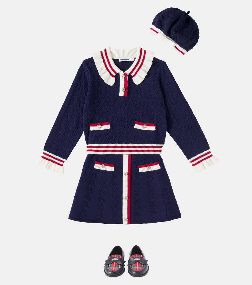 Self-portrait Ruffled Sweater In Navy