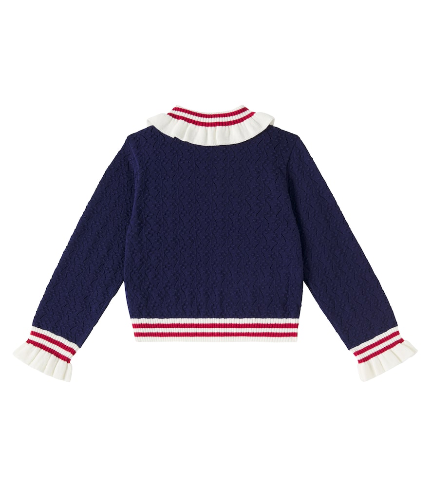 Self-portrait Ruffled Sweater In Navy