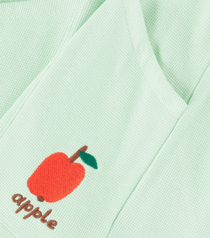 Jellymallow Apple Waffle-knit Cotton-blend Shorts In Green