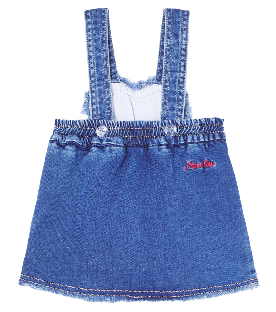 Monnalisa X Disney Baby Embroidered Denim Skirt In Blue