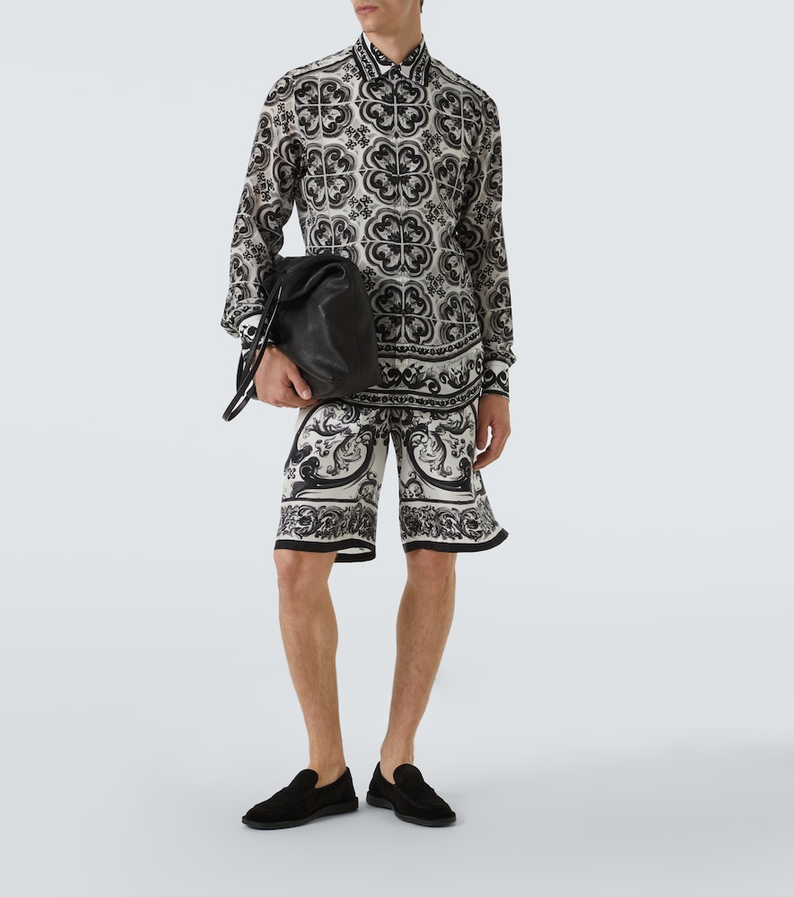  Dolce&gabbana Dolce&gabbana Hemd Martini Majolica Aus Seiden-twill 