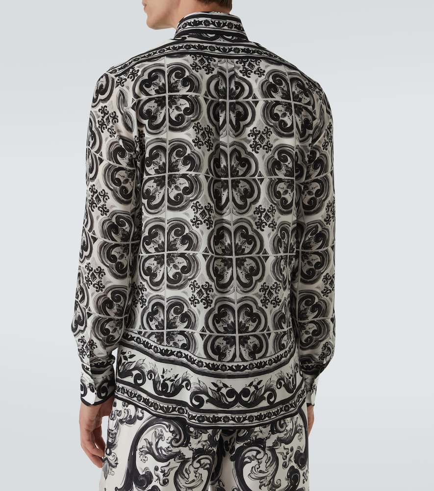  Dolce&gabbana Dolce&gabbana Hemd Martini Majolica Aus Seiden-twill 