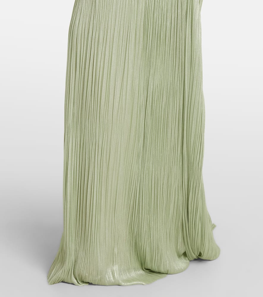 Maria Lucia Hohan Kamina Cutout Silk Tulle Bustier Gown In Green