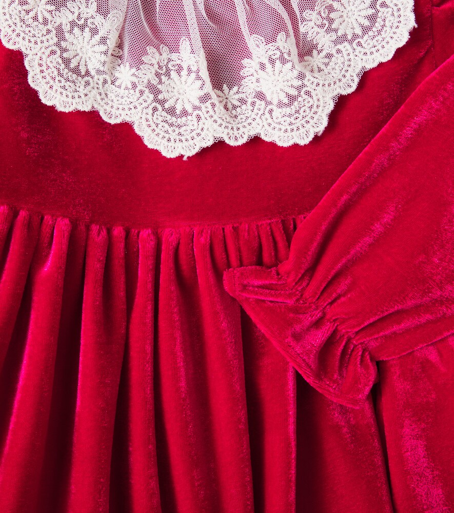 Patachou Patachou Baby Kleid Aus Samt Mit Spitze 