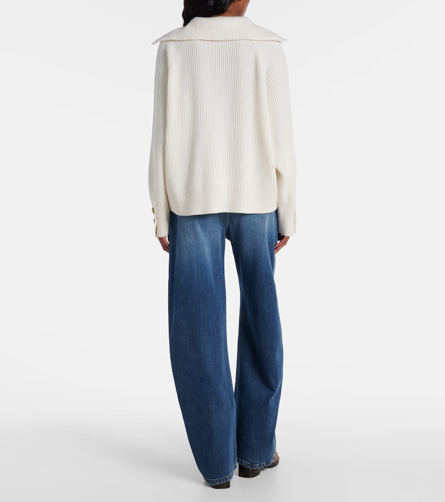 Brunello Cucinelli Wool, Cashmere And Silk Sweater In White