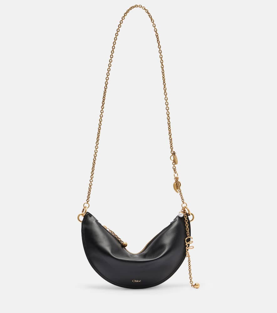 Chloé Icons Crescent-shaped Chain Shoulder Bag In Black