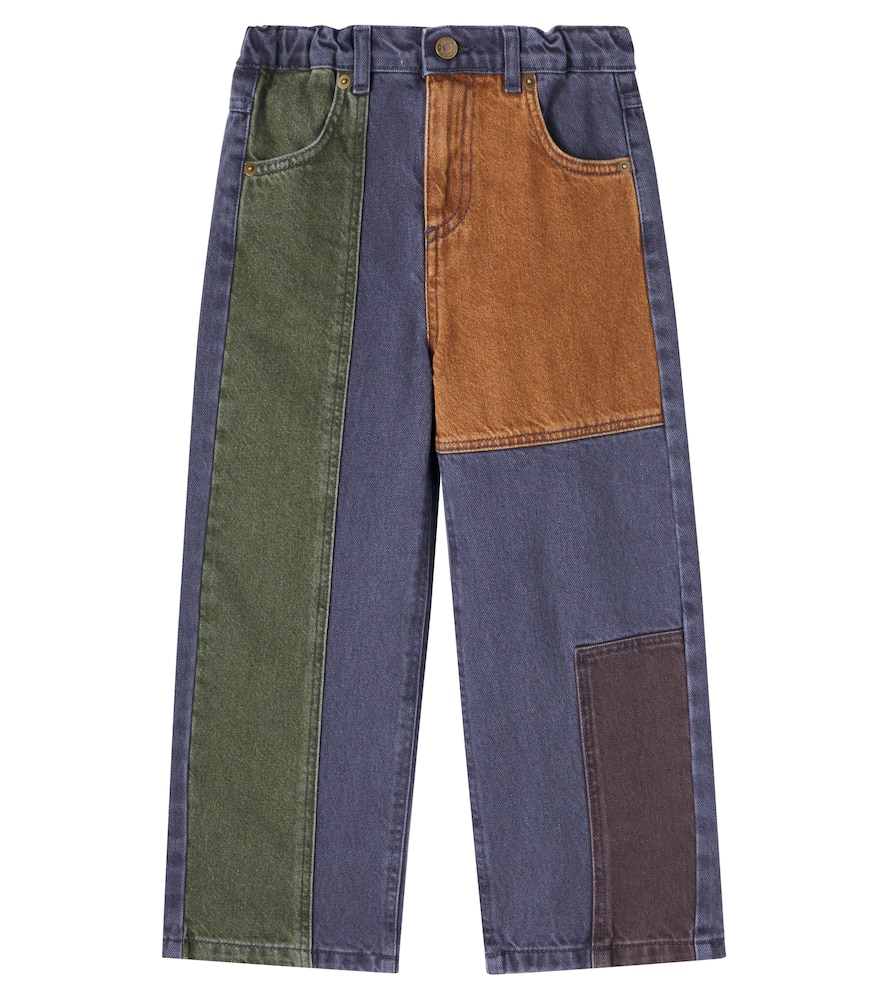 Bobo Choses Kids' Colorblocked Straight Jeans In Blue