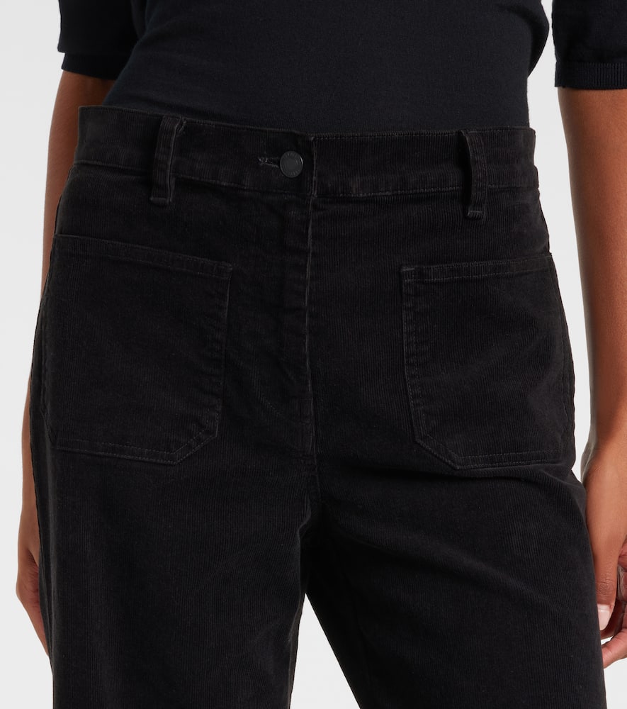 Nili Lotan Florence Cotton-blend Corduroy Flared Pants In Black