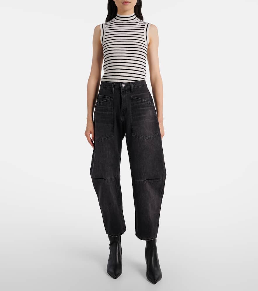 Nili Lotan Shon Mid-rise Barrel-leg Jeans