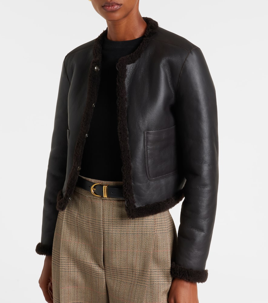 Dorothee Schumacher Soft Touch Cropped Reversible Leather Jacket In Brown