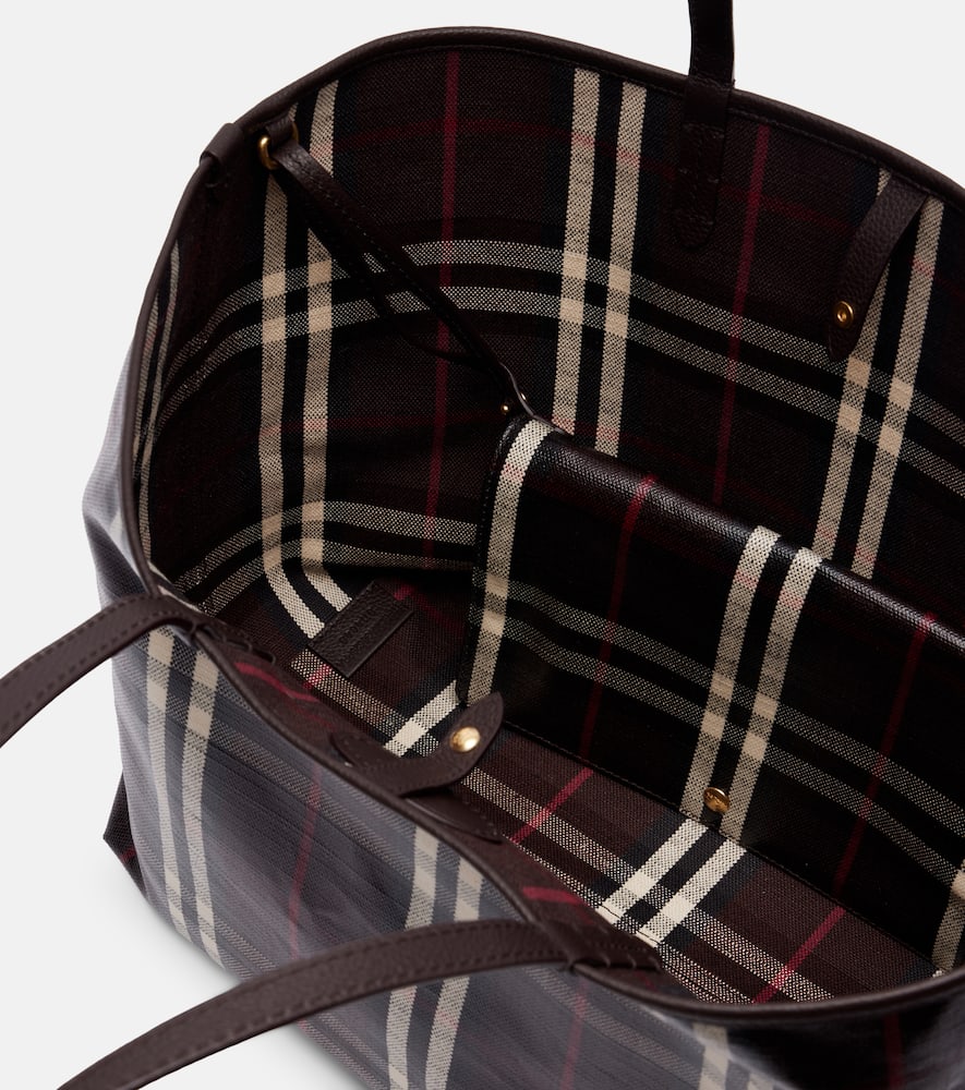 Burberry Embroidered Canvas Medium Highlands Shopping Bag In Multi