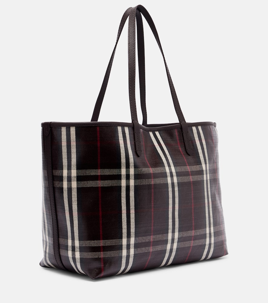 Burberry Embroidered Canvas Medium Highlands Shopping Bag In Multi