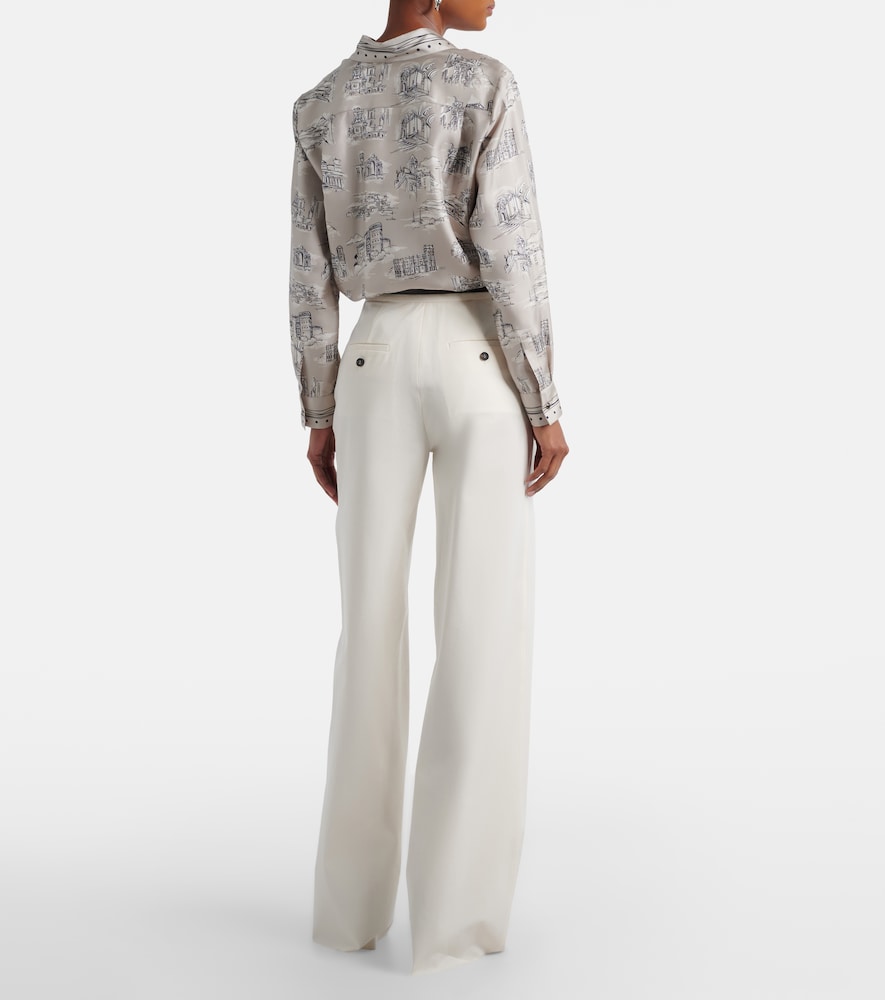  Max Mara Max Mara Pantalones Rectos Dentice En Mezcla De Algodón 