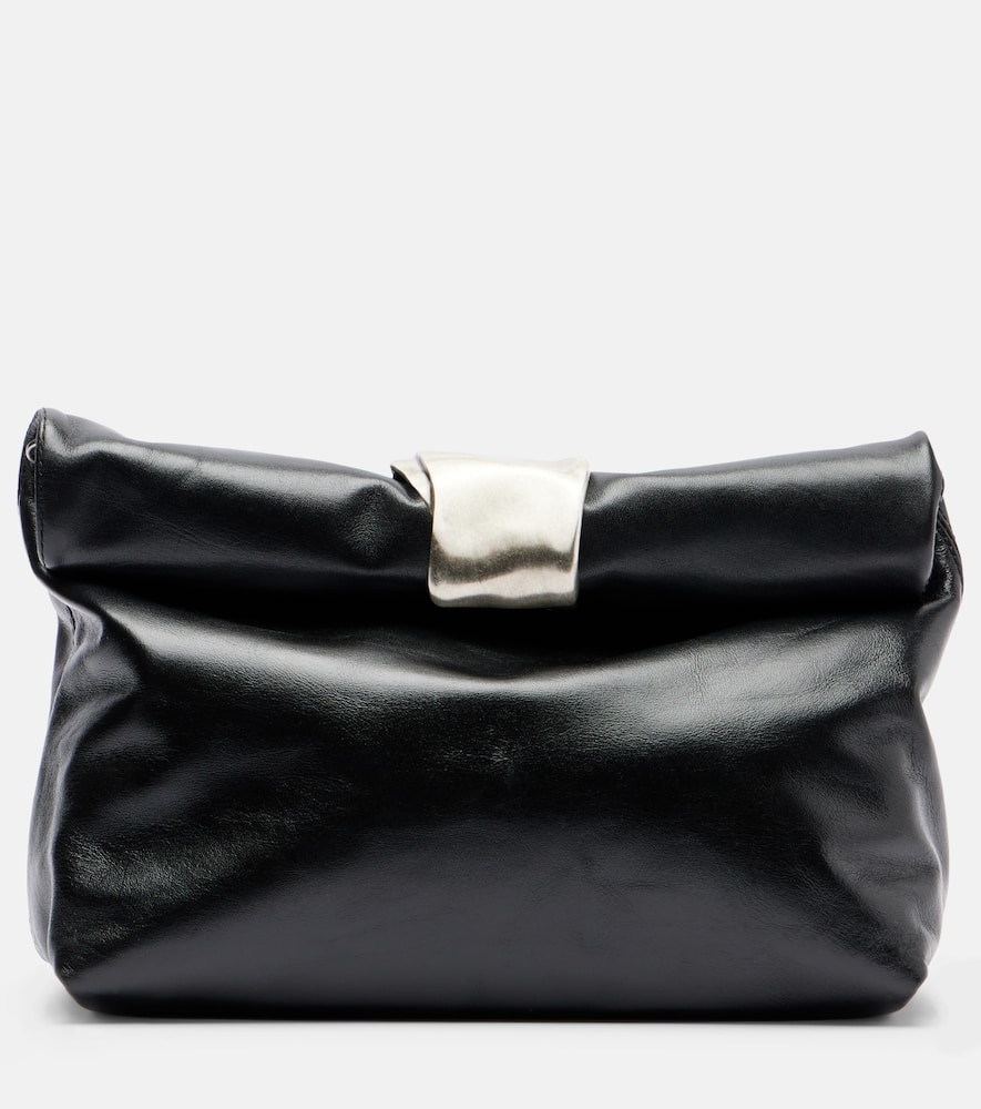 Staud Cuff Leather Clutch In Black