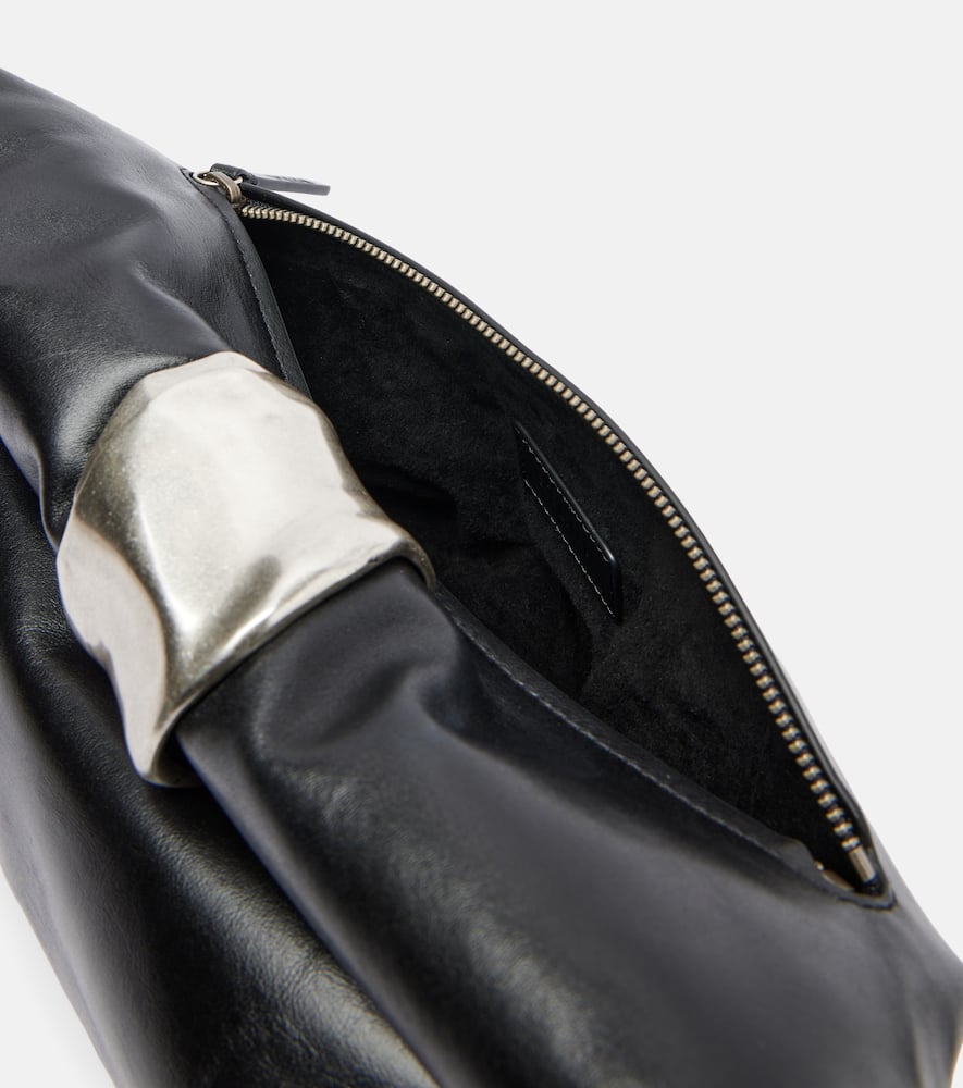 Staud Cuff Leather Clutch In Black