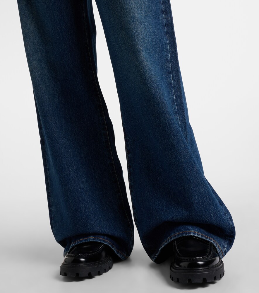 Frame Ultra-high Waist Flare Jeans With Side Slits For Women In Blue