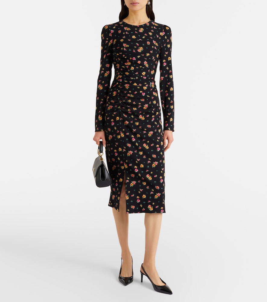  Dolce&gabbana Dolce&gabbana Bedrucktes Midikleid Aus Einem Seidengemisch 