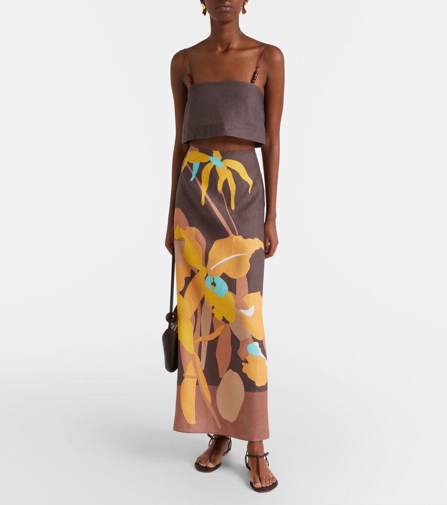  Faithfull Faithfull Martina Floral Linen Maxi Skirt 