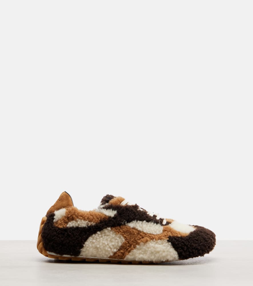 Bottega Veneta Orbit Flash Wool Sneakers In Brown