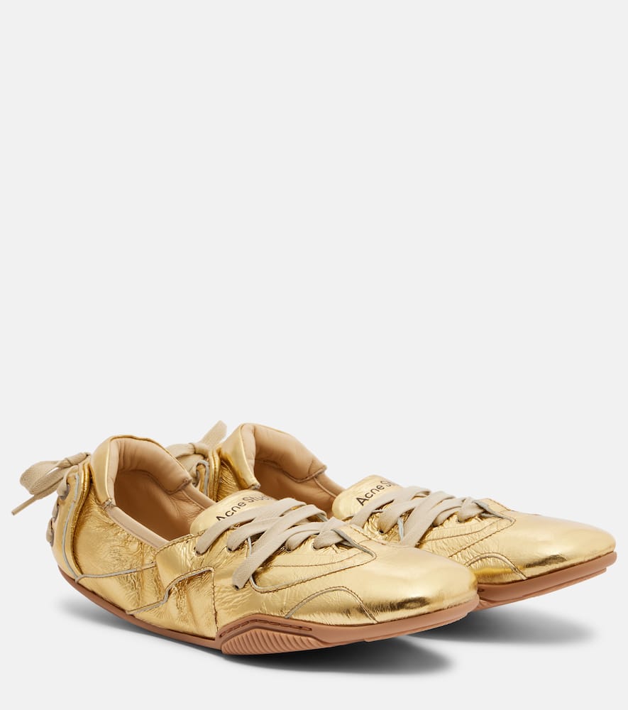 Acne Studios Bilaria Foil Winter Sneakers Gold In Gold