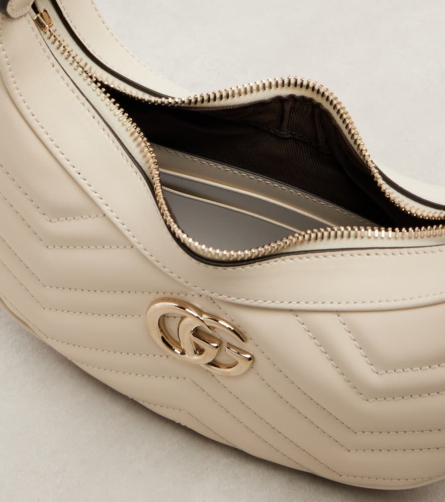 Gucci Gg Marmont Mini Leather Shoulder Bag In White