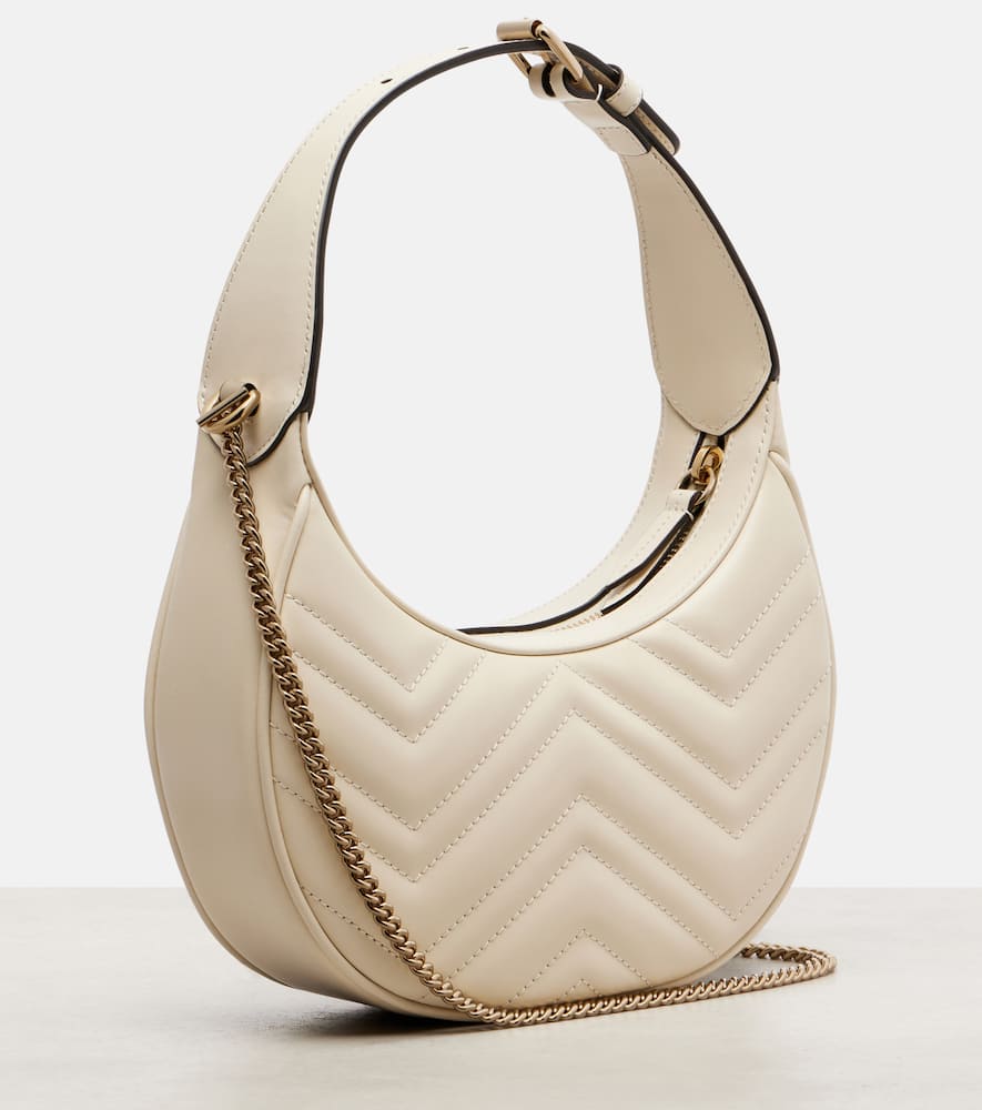 Gucci Gg Marmont Mini Leather Shoulder Bag In White